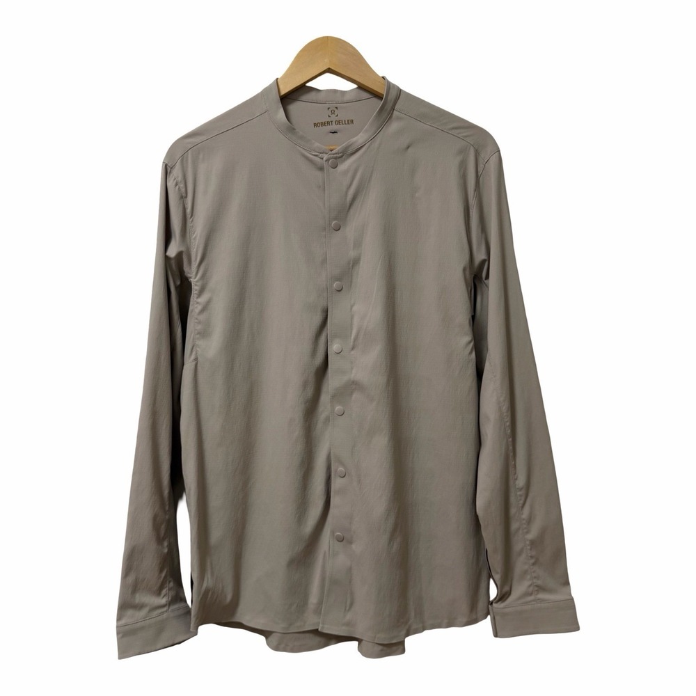 Lululemon x Robert Geller Fourway Stretch Ripstop Shirt Size L Beige Gym Workout